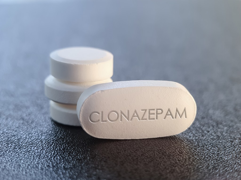 Clonazepam is a benzodiazepine used to treat panic disorders and some types of seizures.